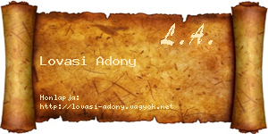 Lovasi Adony névjegykártya